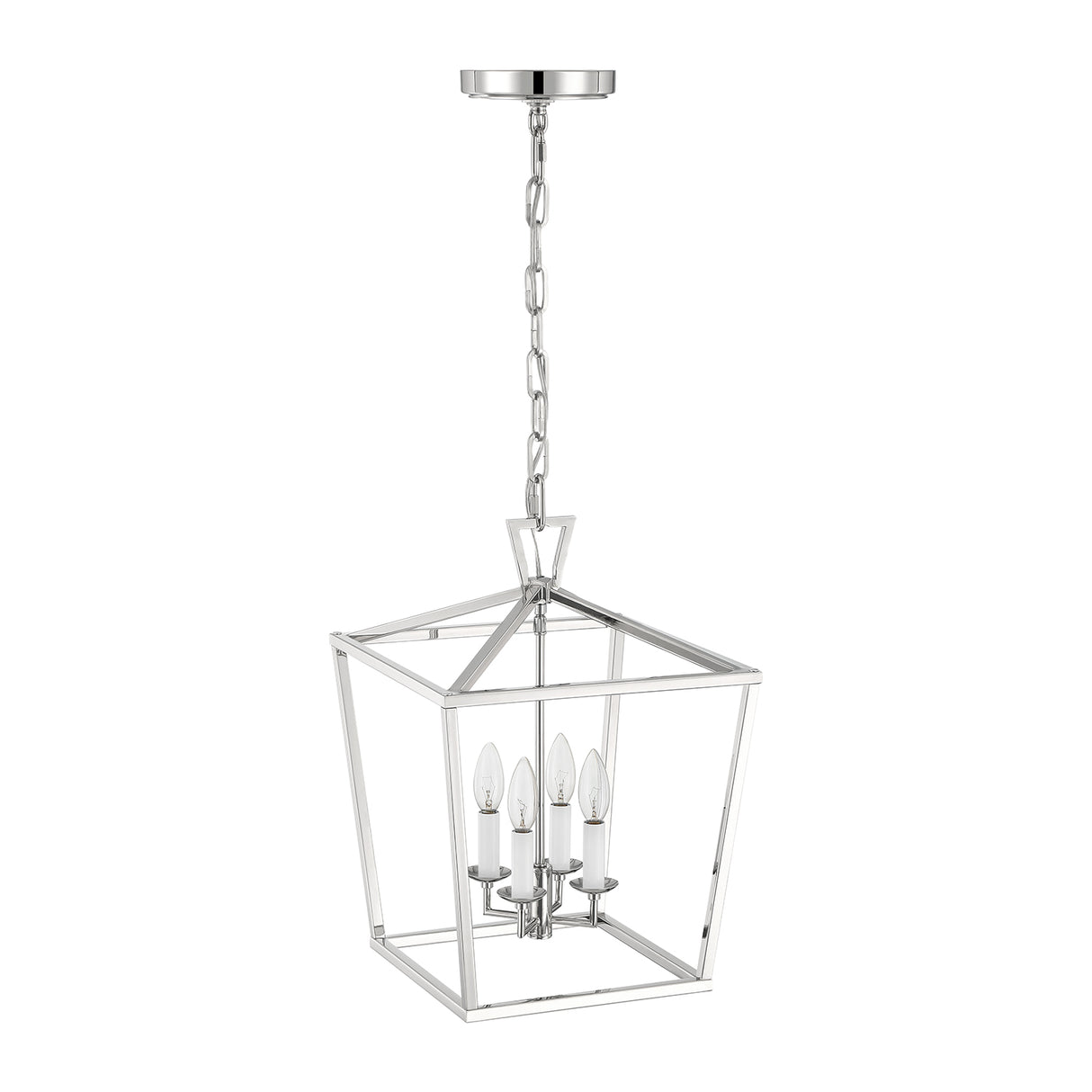 Anover Medium Lantern Pendant 13", Polished Nickel