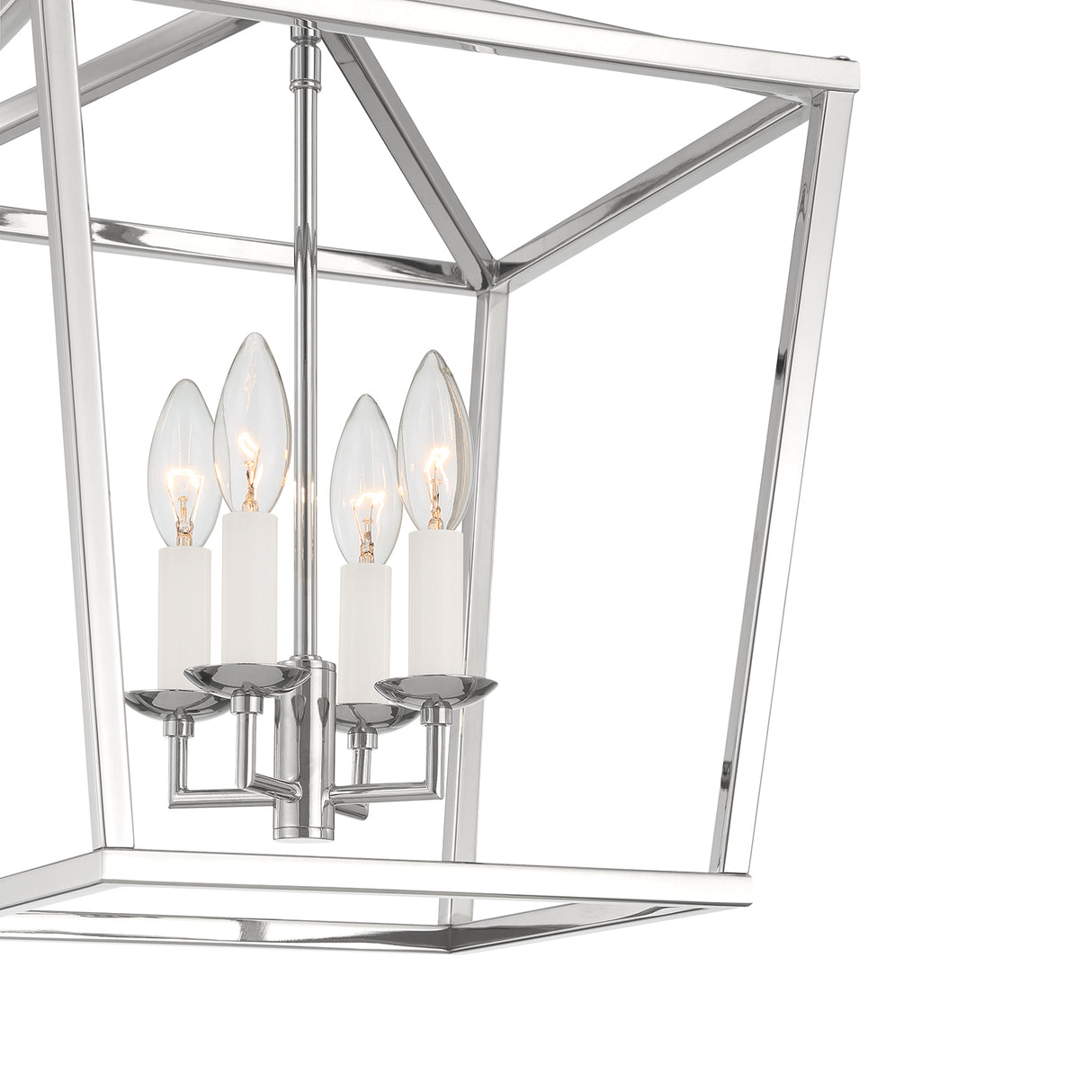 Anover Medium Lantern Pendant 13", Polished Nickel