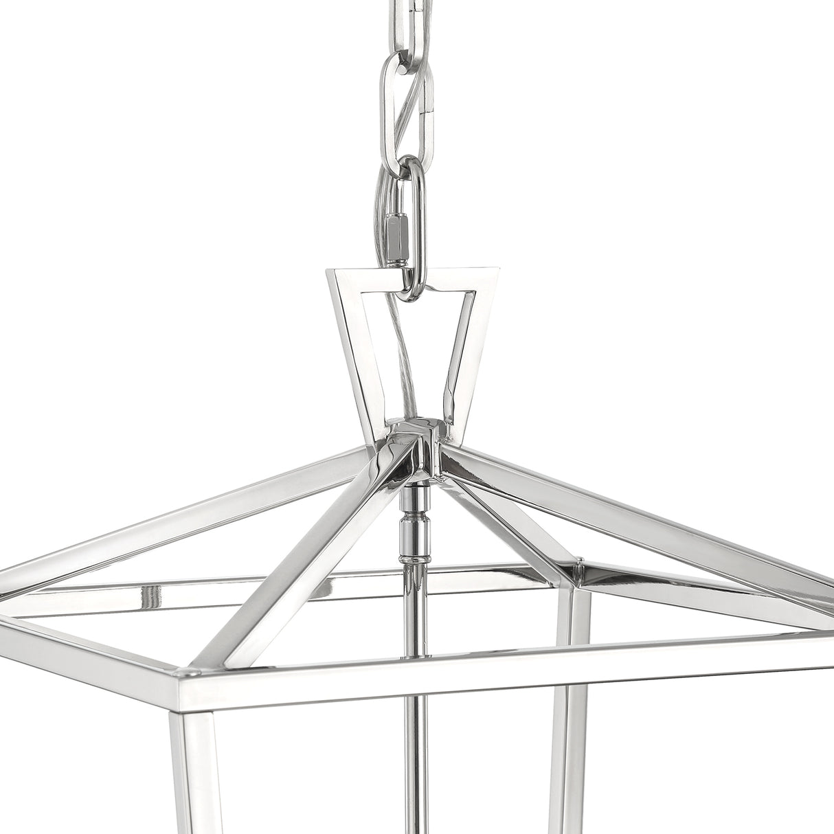 Anover Medium Lantern Pendant 13", Polished Nickel