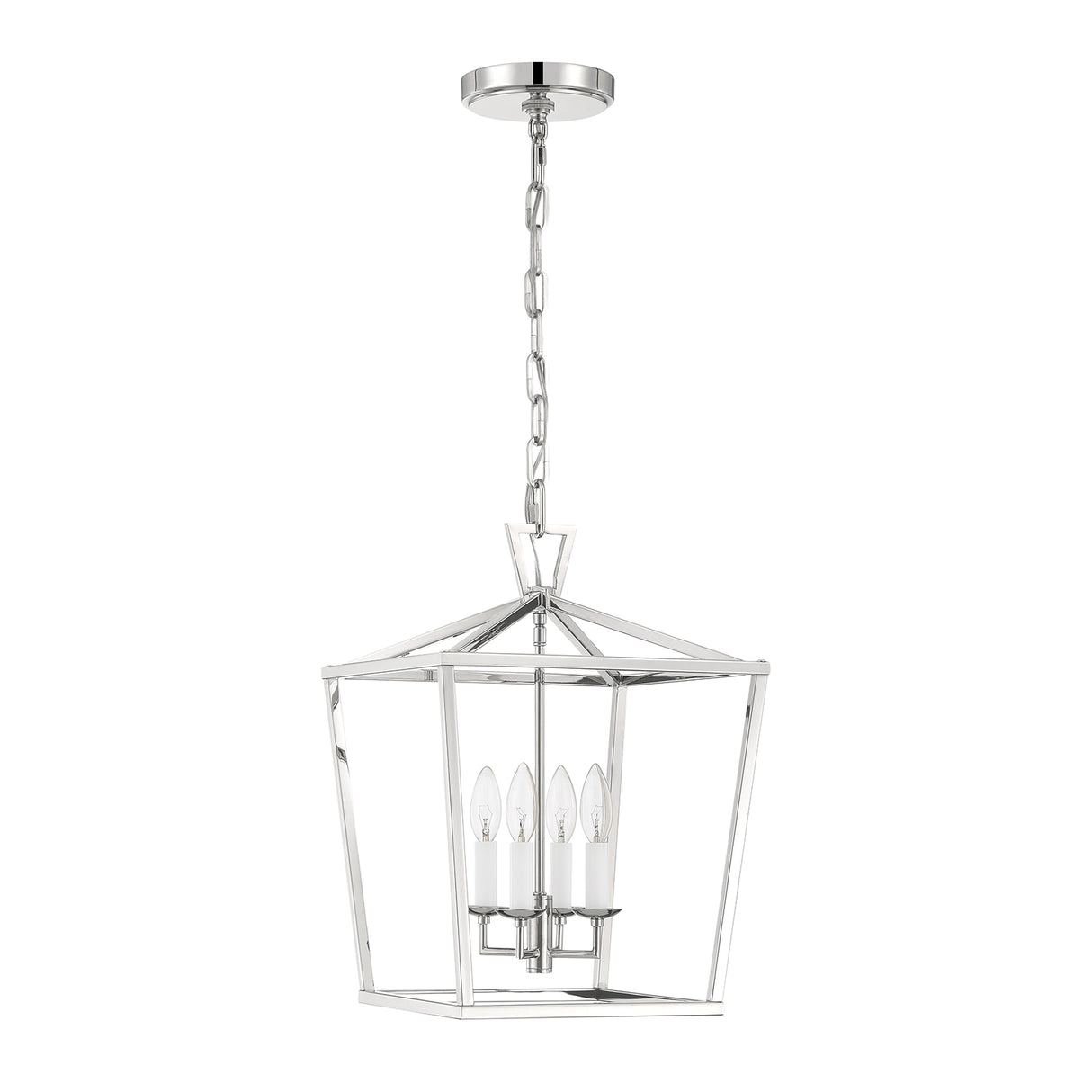 Anover Medium Lantern Pendant 13", Polished Nickel