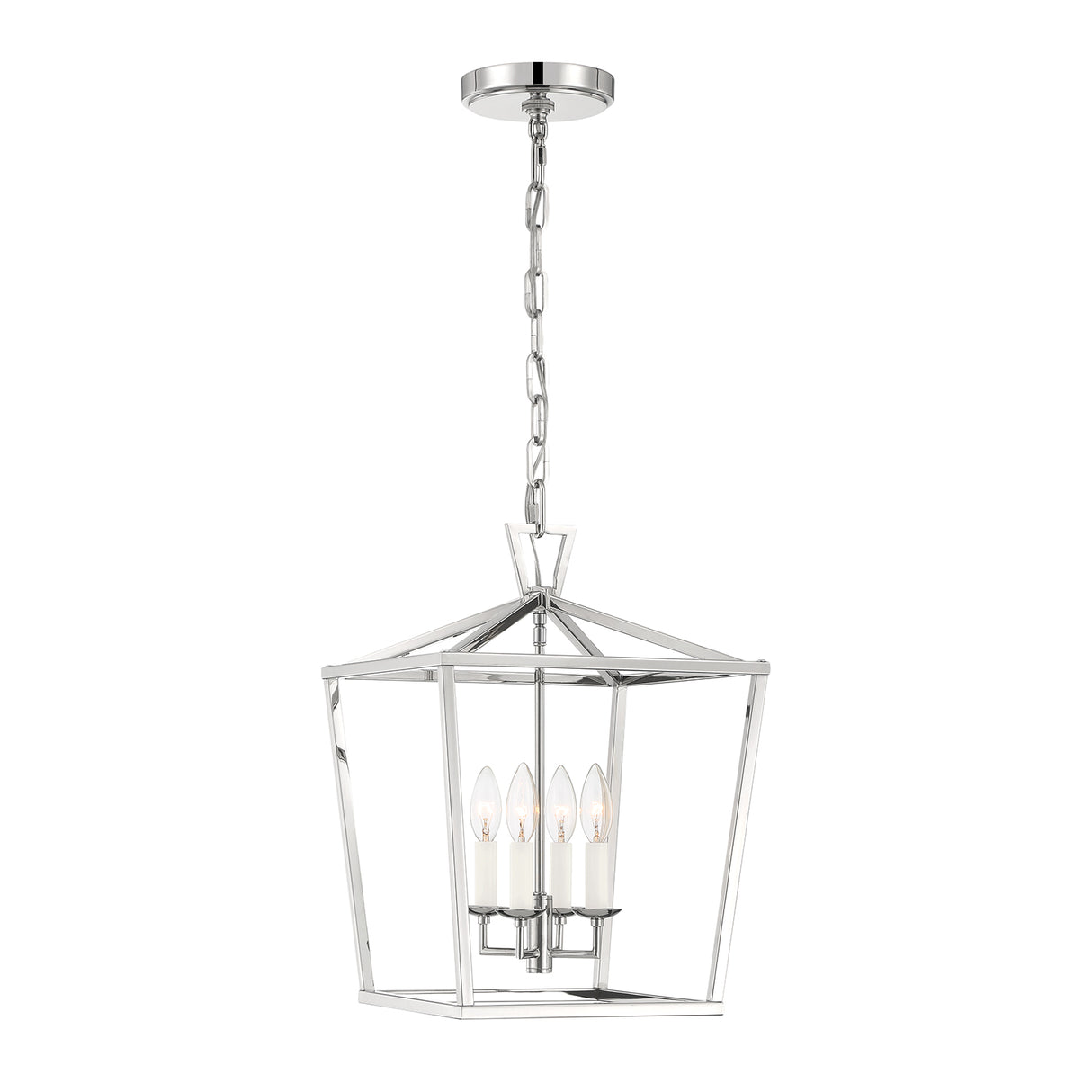 Anover Medium Lantern Pendant 13", Polished Nickel