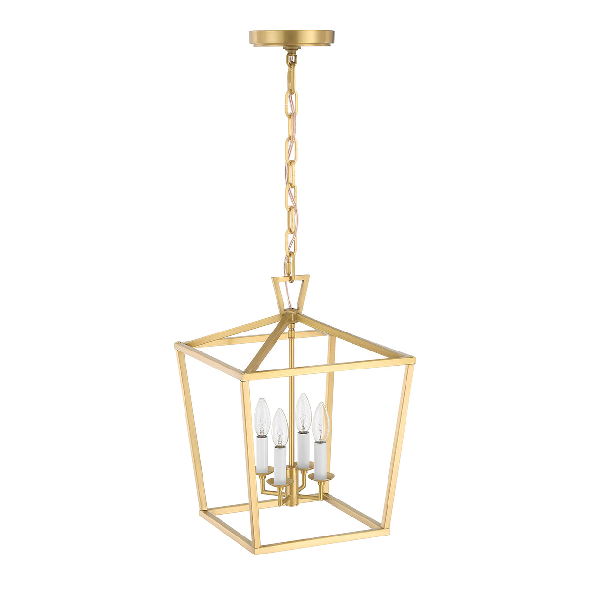 Anover Medium Lantern Pendant 13", Satin Brass