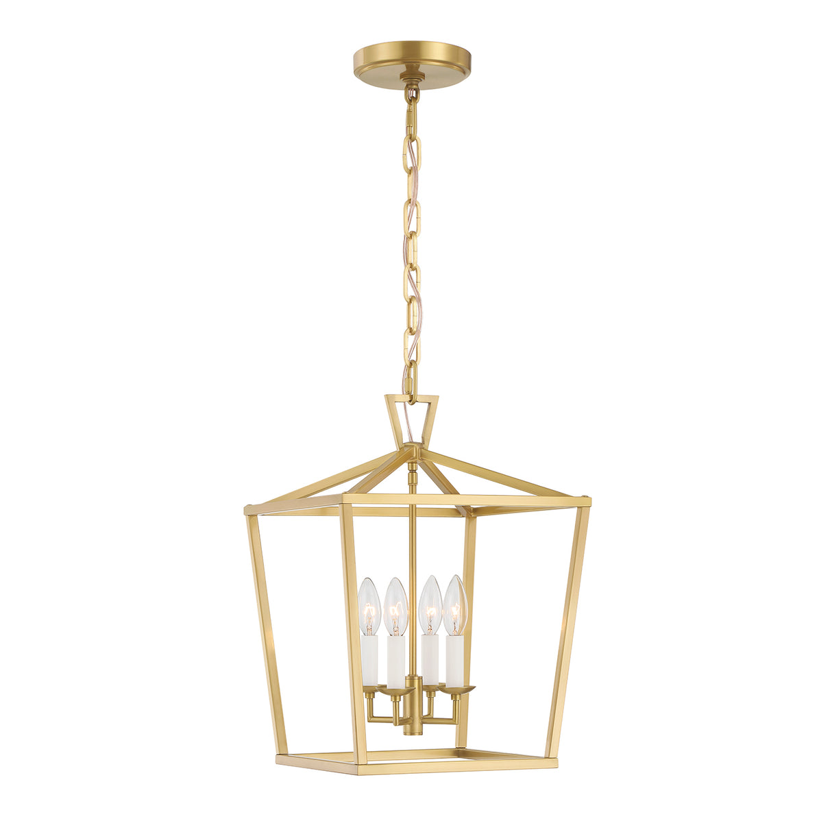 Anover Medium Lantern Pendant 13", Satin Brass