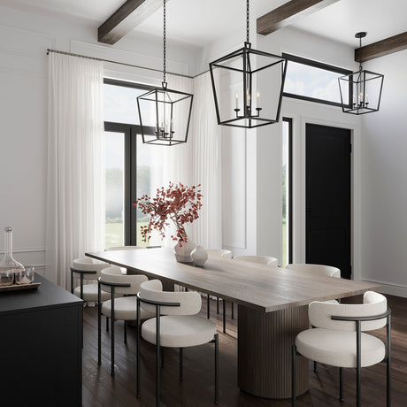 Anover Large Lantern Pendant 17", Matte Black