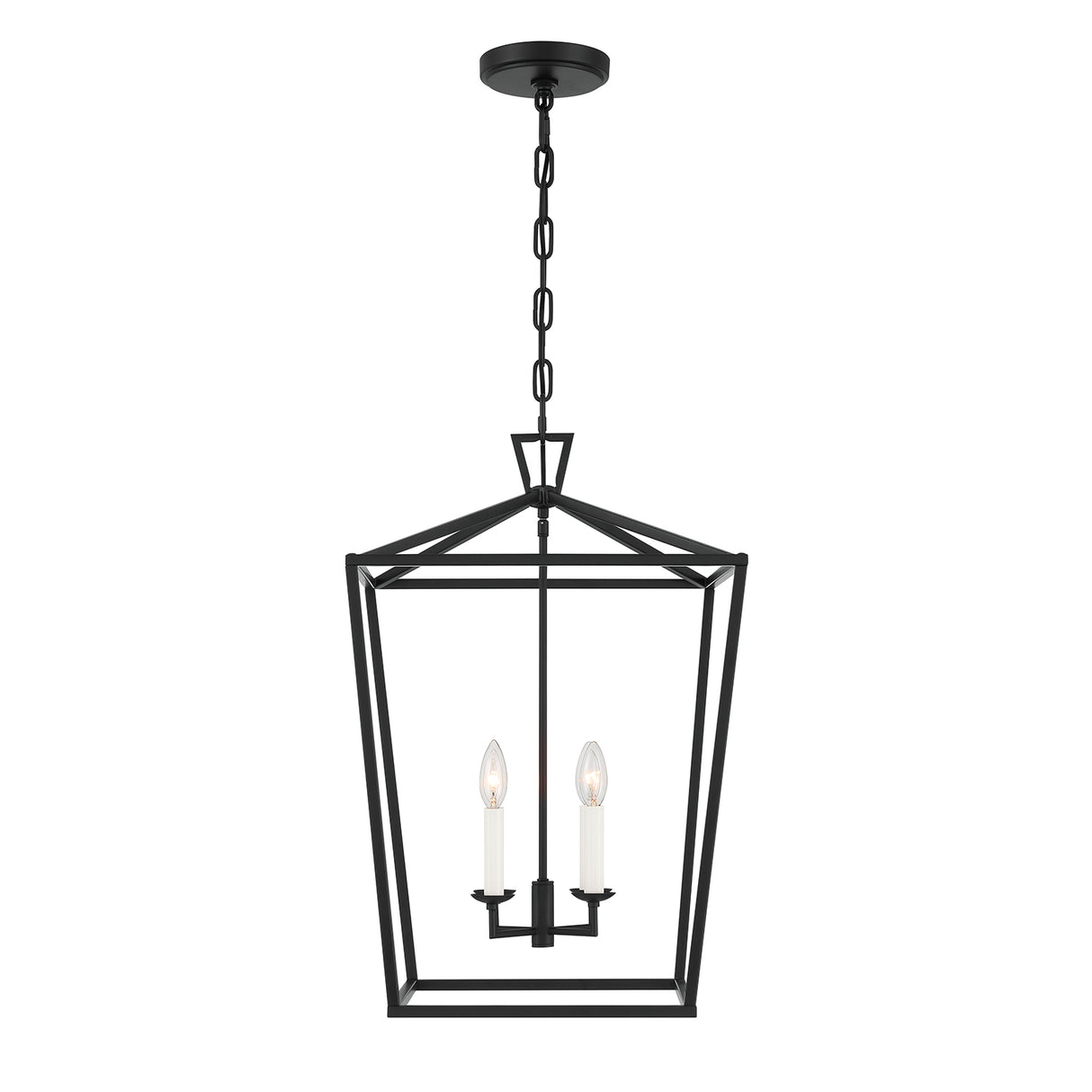 Anover Large Lantern Pendant 17", Matte Black