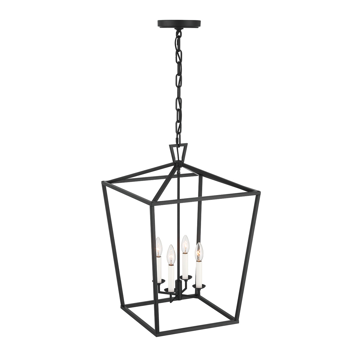 Anover Large Lantern Pendant 17", Matte Black