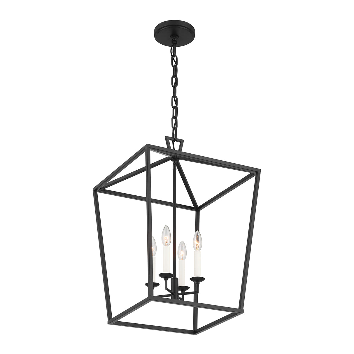 Anover Large Lantern Pendant 17", Matte Black