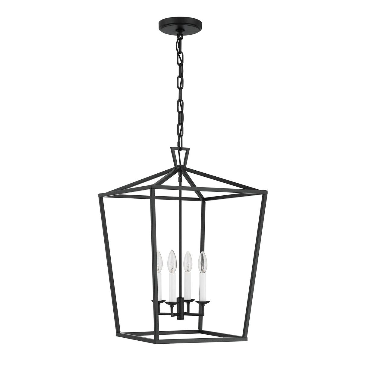 Anover Large Lantern Pendant 17", Matte Black