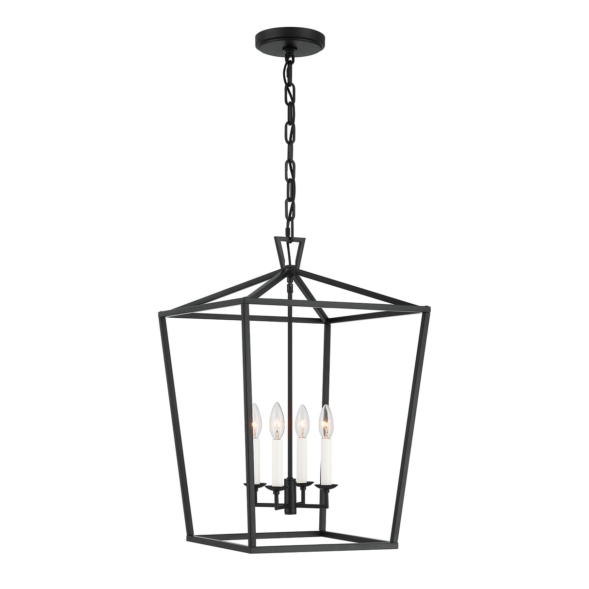 Anover Large Lantern Pendant 17", Matte Black