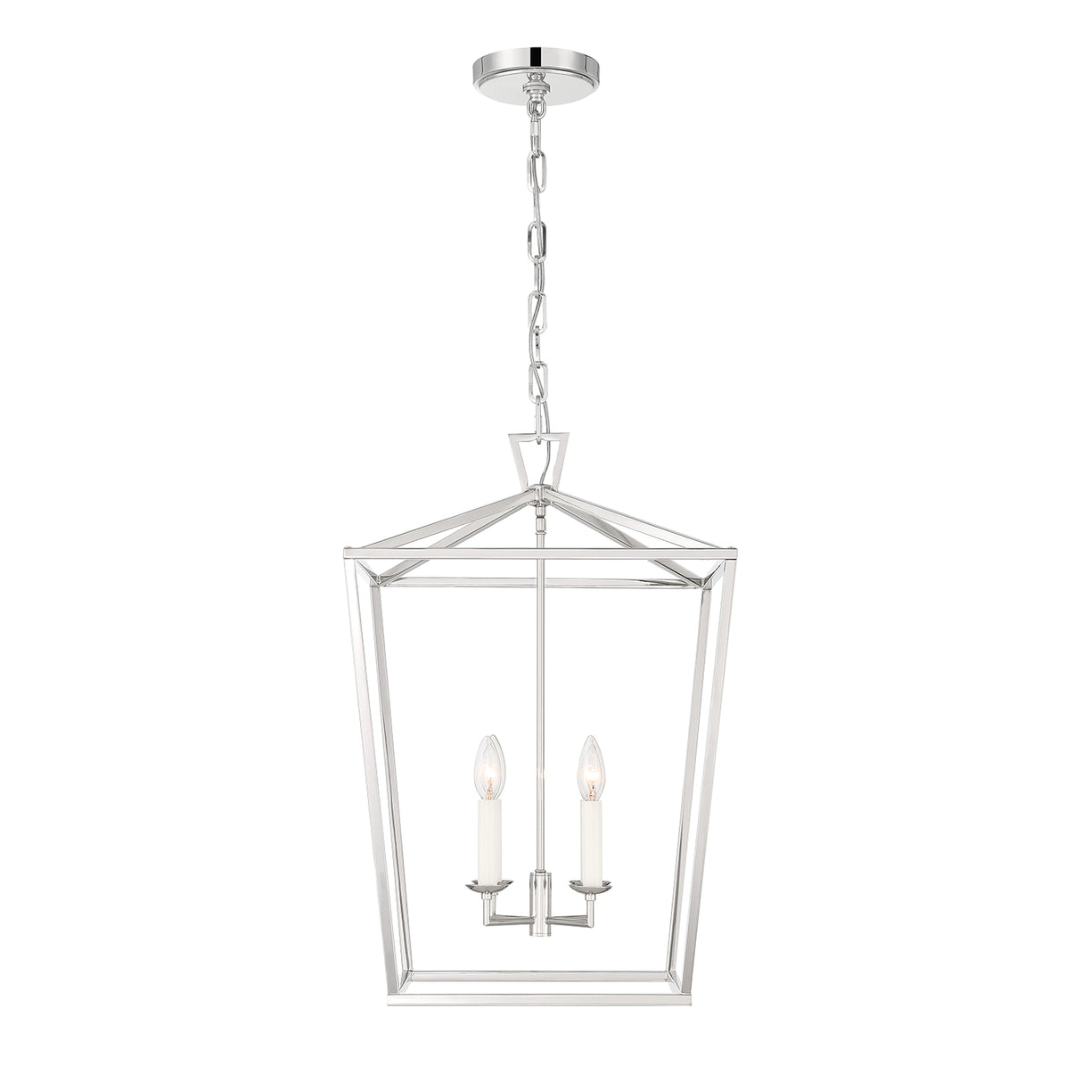 Anover Large Lantern Pendant 17", Polished Nickel