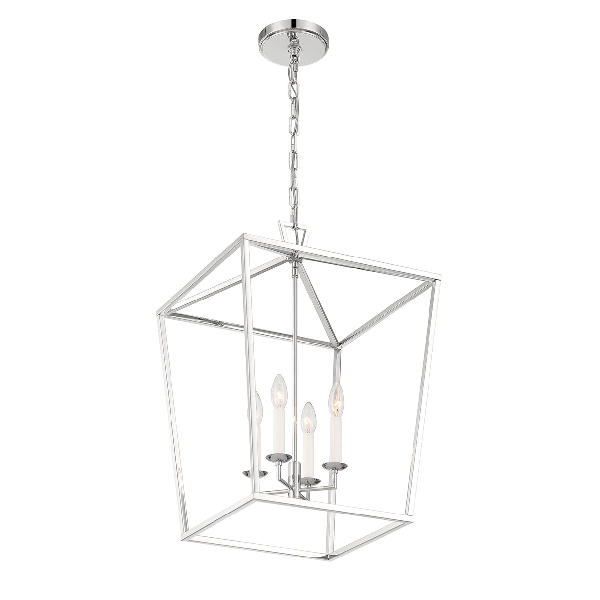 Anover Large Lantern Pendant 17", Polished Nickel