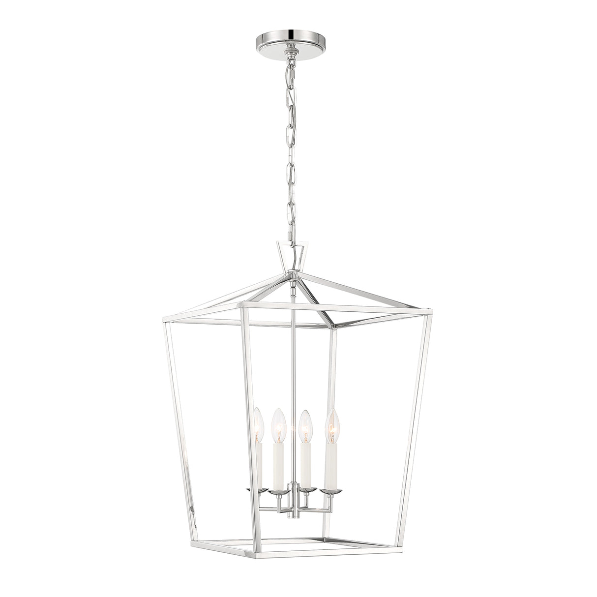 Anover Large Lantern Pendant 17", Polished Nickel