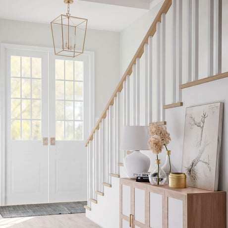 Anover Large Lantern Pendant 17", Satin Brass