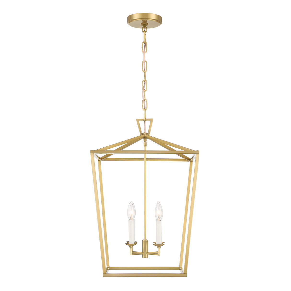 Anover Large Lantern Pendant 17", Satin Brass