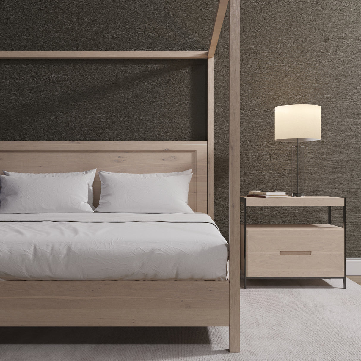 Laurel Glass Cylinder Table Lamp 29", Polished Nickel