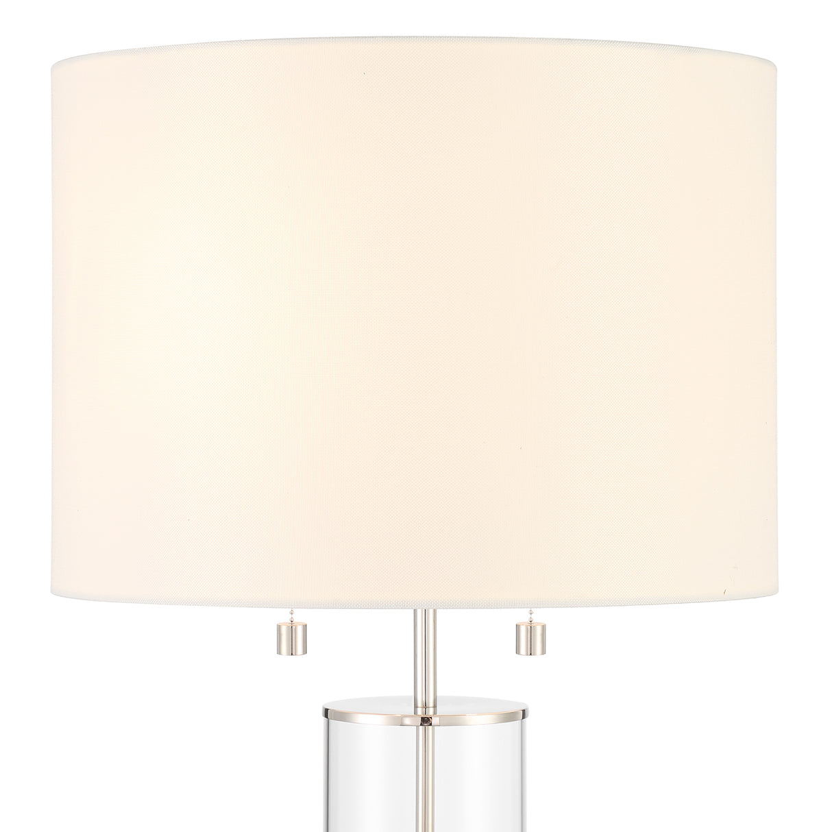 Laurel Glass Cylinder Table Lamp, Polished Nickel