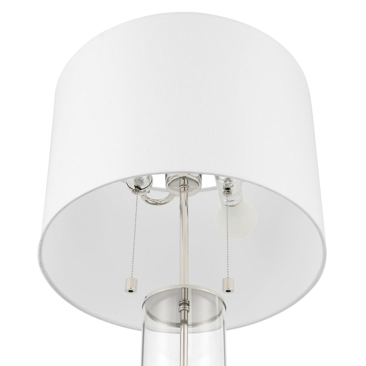 Laurel Glass Cylinder Table Lamp, Polished Nickel