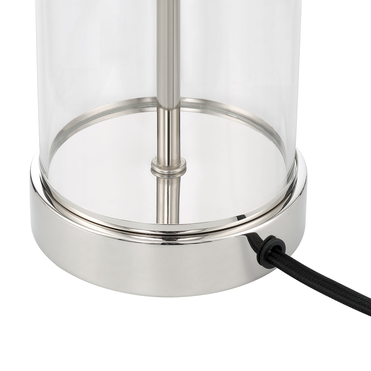 Laurel Glass Cylinder Table Lamp, Polished Nickel