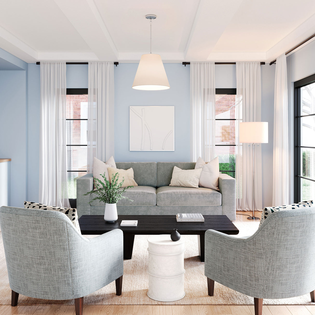 Laurel Glass Cylinder Floor Lamp 62", Polished Nickel