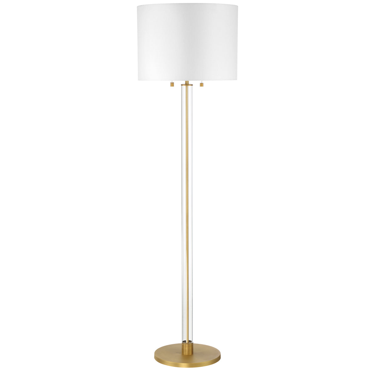 Laurel Glass Cylinder Floor Lamp 62", Satin Brass