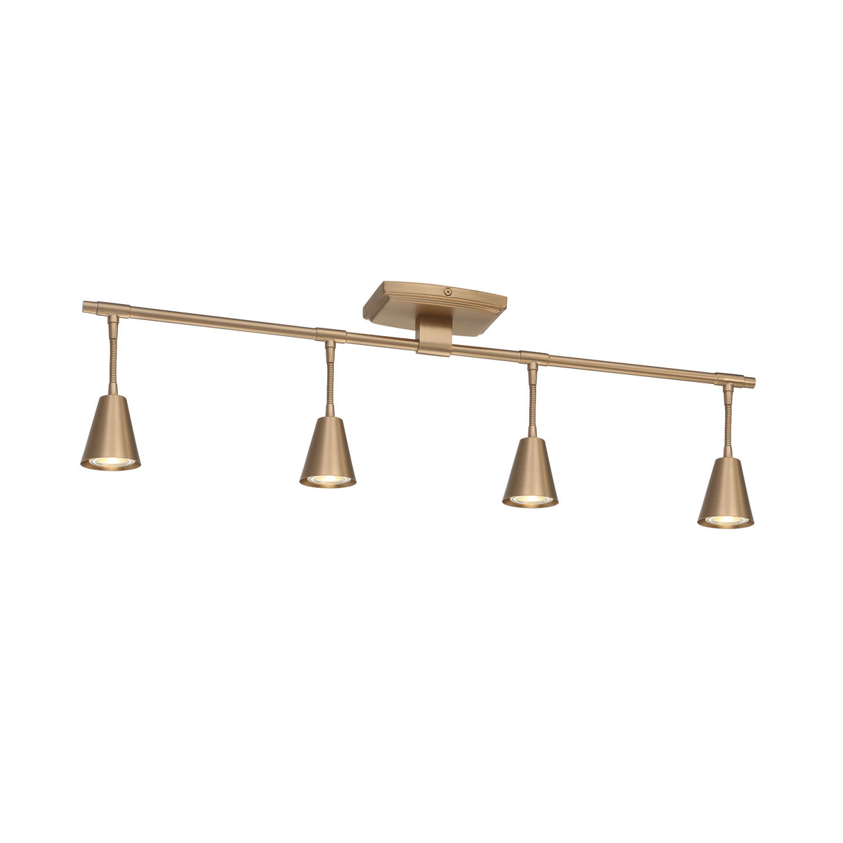 Hudson 32" 4-Light Fixed Track Light, Brushed Brass