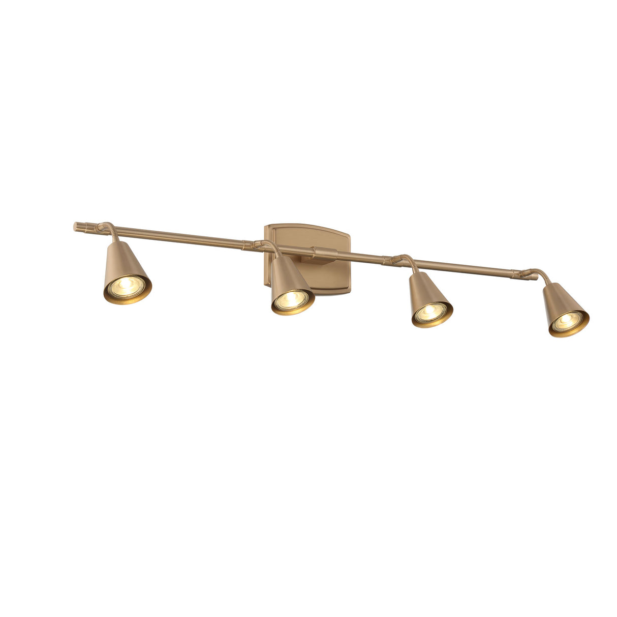 Hudson 32" 4-Light Fixed Track Light, Brushed Brass