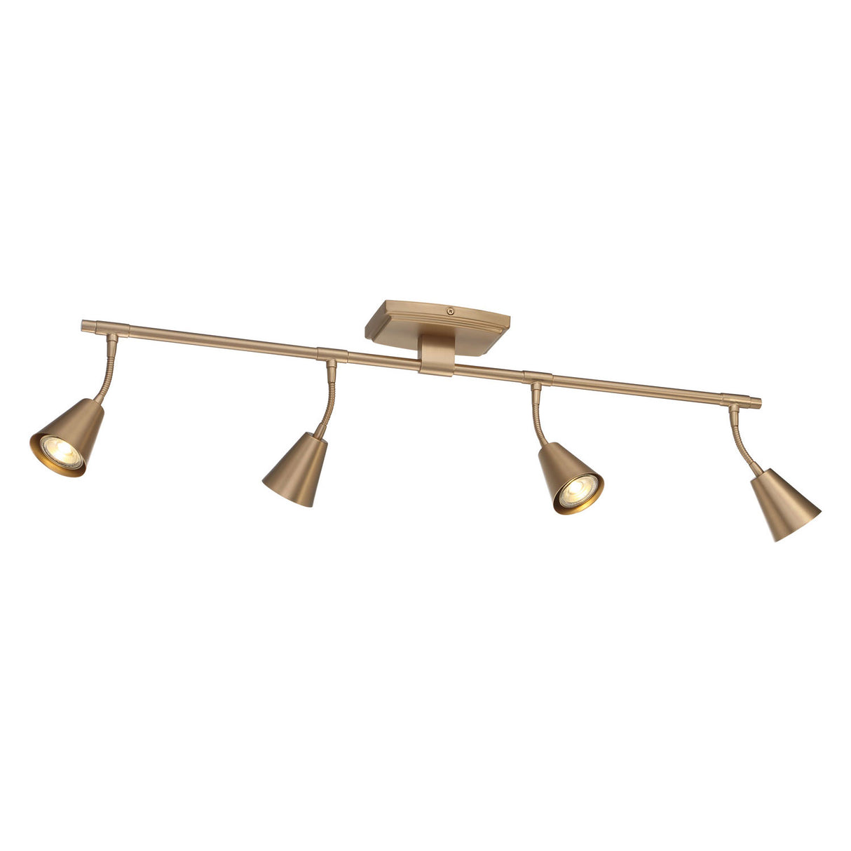 Hudson 32" 4-Light Fixed Track Light, Brushed Brass