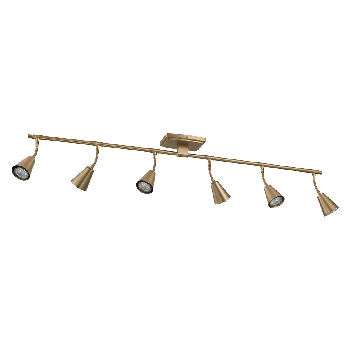 Hudson 44" 6-Light Fixed Track Light, Brushed Brass