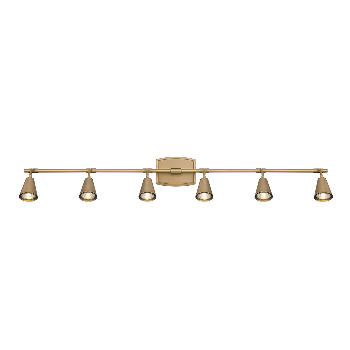 Hudson 44" 6-Light Fixed Track Light, Brushed Brass