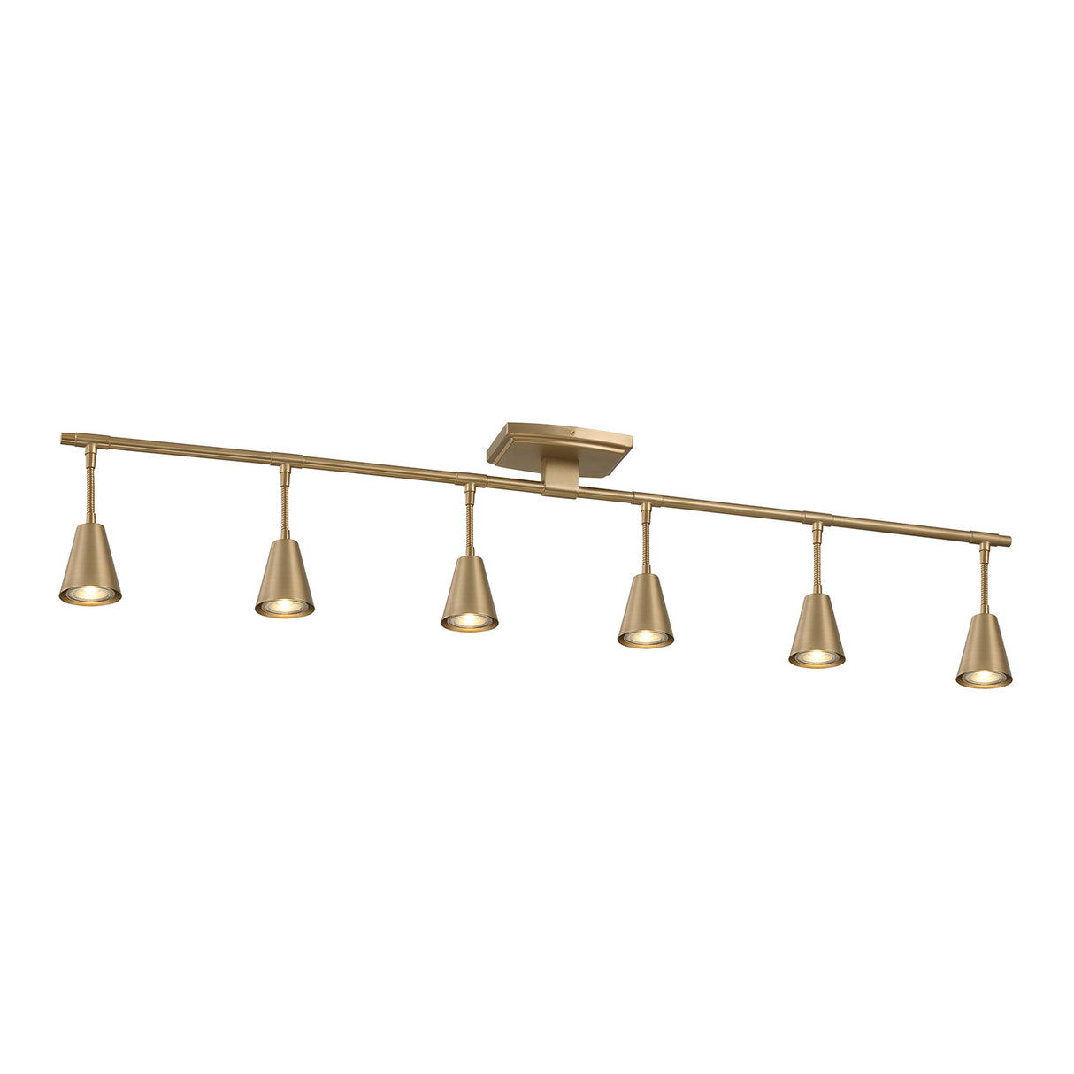 Hudson 44" 6-Light Fixed Track Light, Brushed Brass