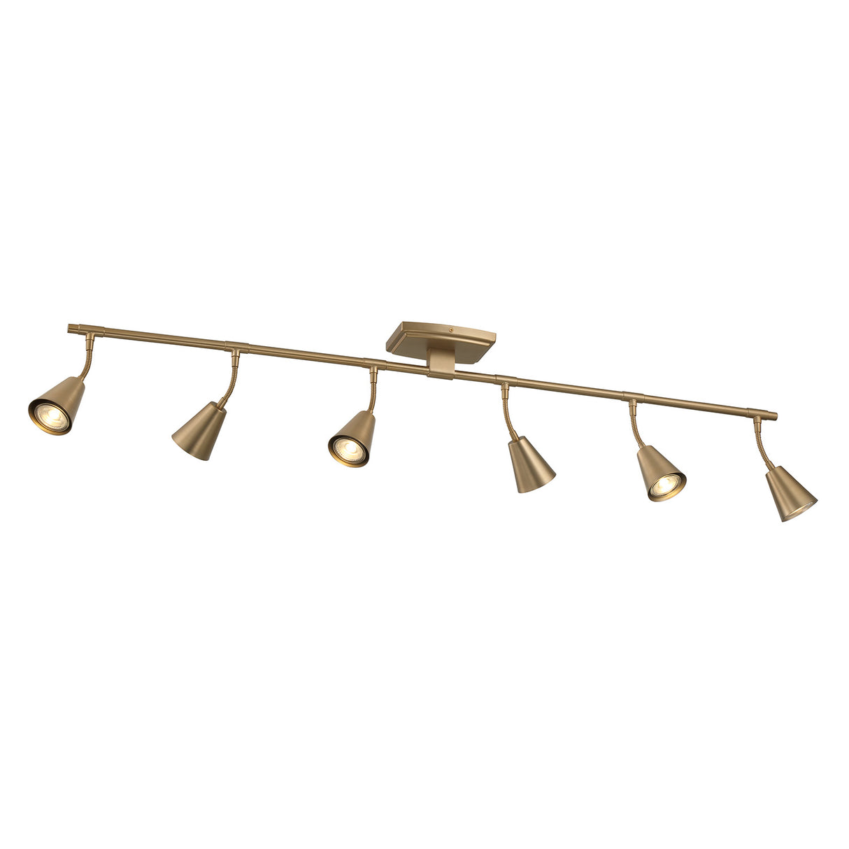 Hudson 44" 6-Light Fixed Track Light, Brushed Brass