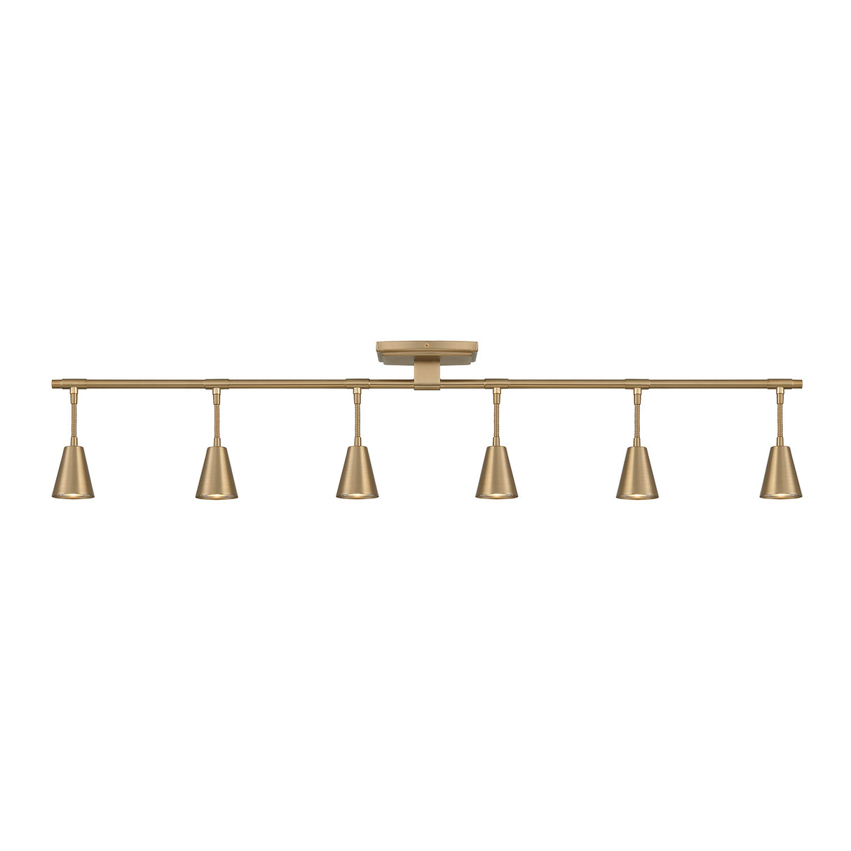 Hudson 44" 6-Light Fixed Track Light, Brushed Brass