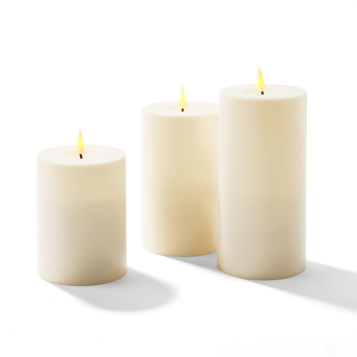Infinity Wick Outdoor Ivory Pillar Candles, 3" Multipack, Set of 3