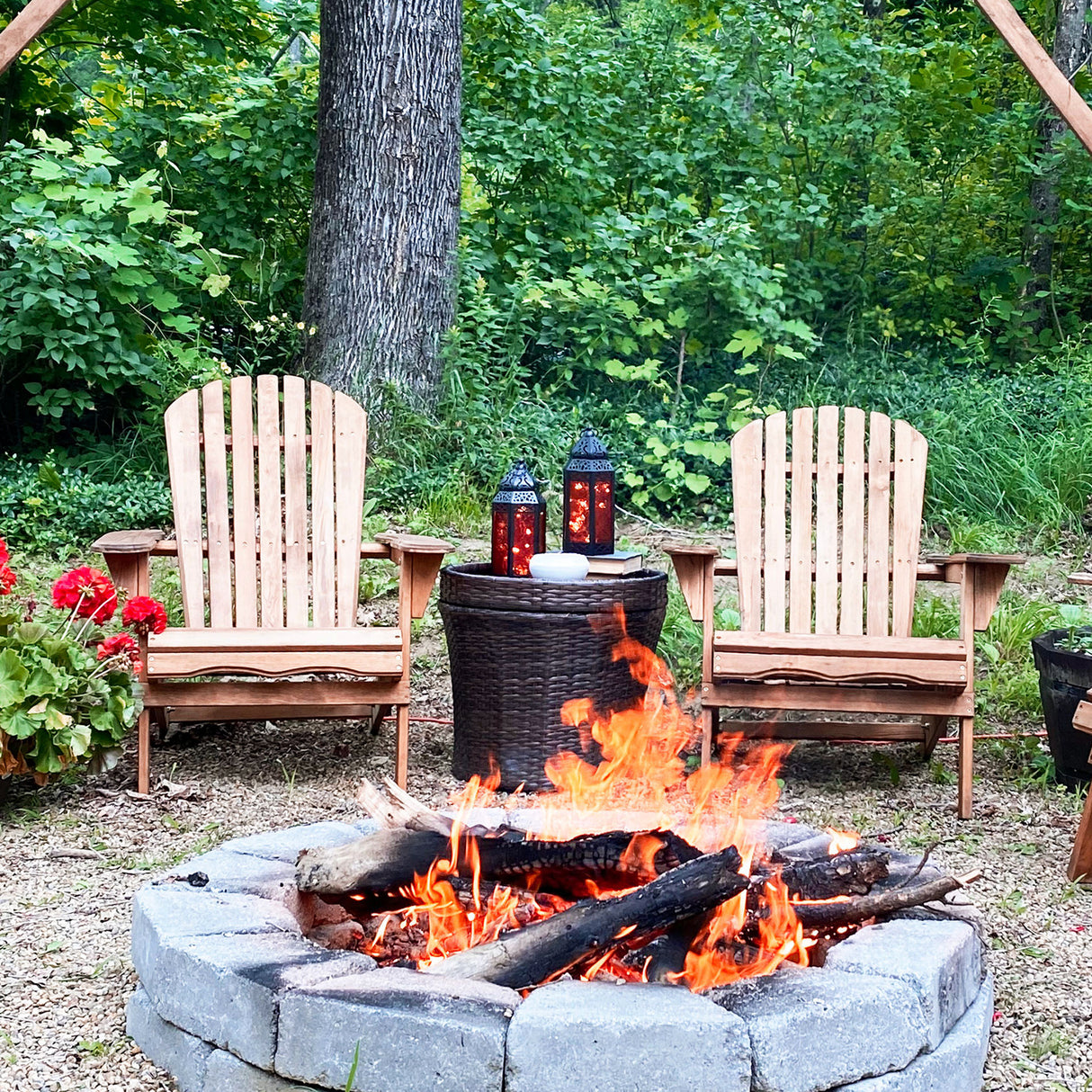 Marrakesh Lantern with String Lights, Red