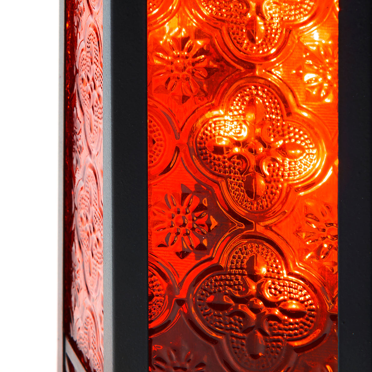 Marrakesh Lantern with String Lights, Red