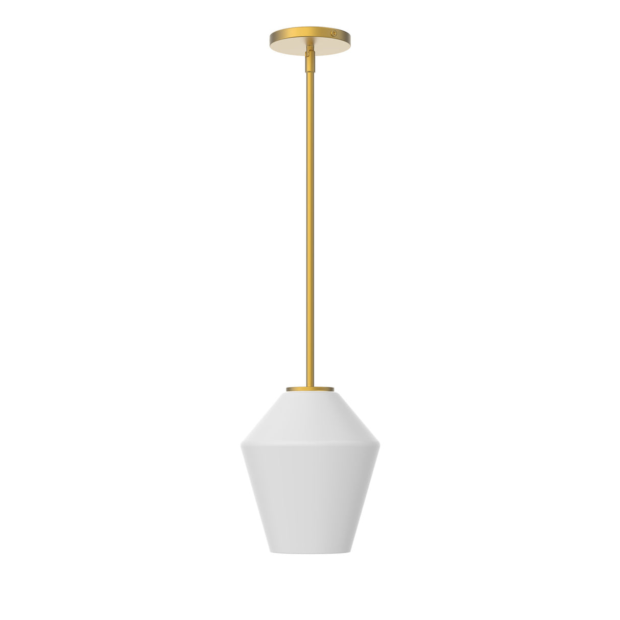 Eva 8" Opal Diamond Pendant, Satin Brass