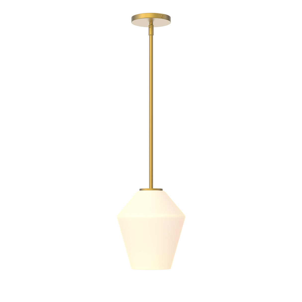 Eva 8" Opal Diamond Pendant, Satin Brass