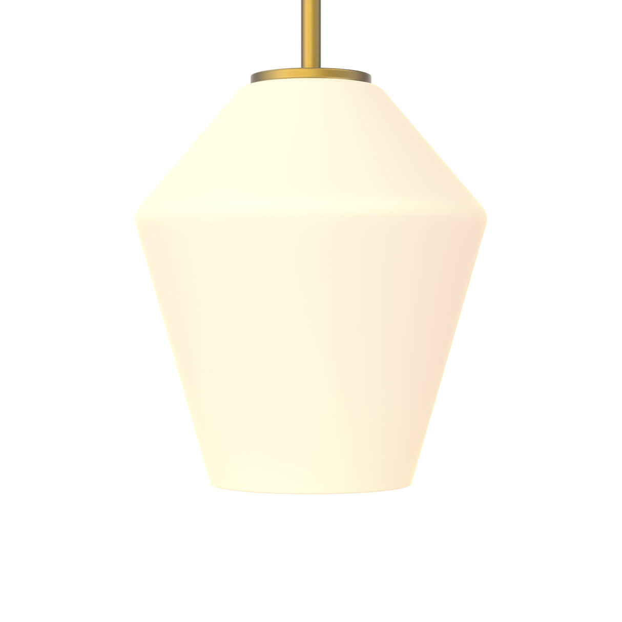 Eva 8" Opal Diamond Pendant, Satin Brass