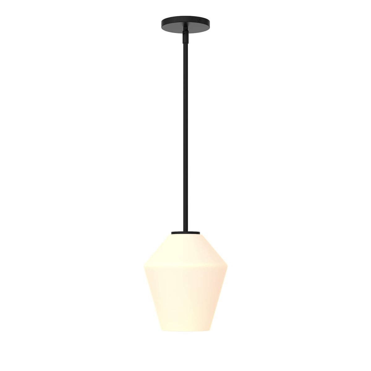 Eva 8" Opal Diamond Pendant, Matte Black