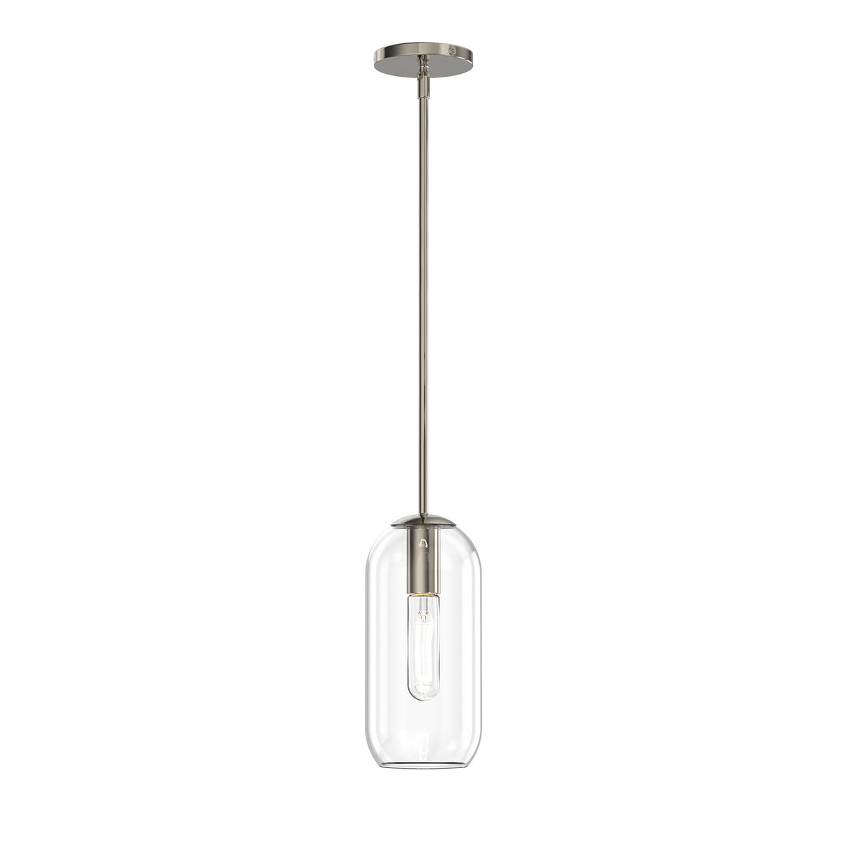 Liv 11" Clear Capsule Pendant, Polished Nickel