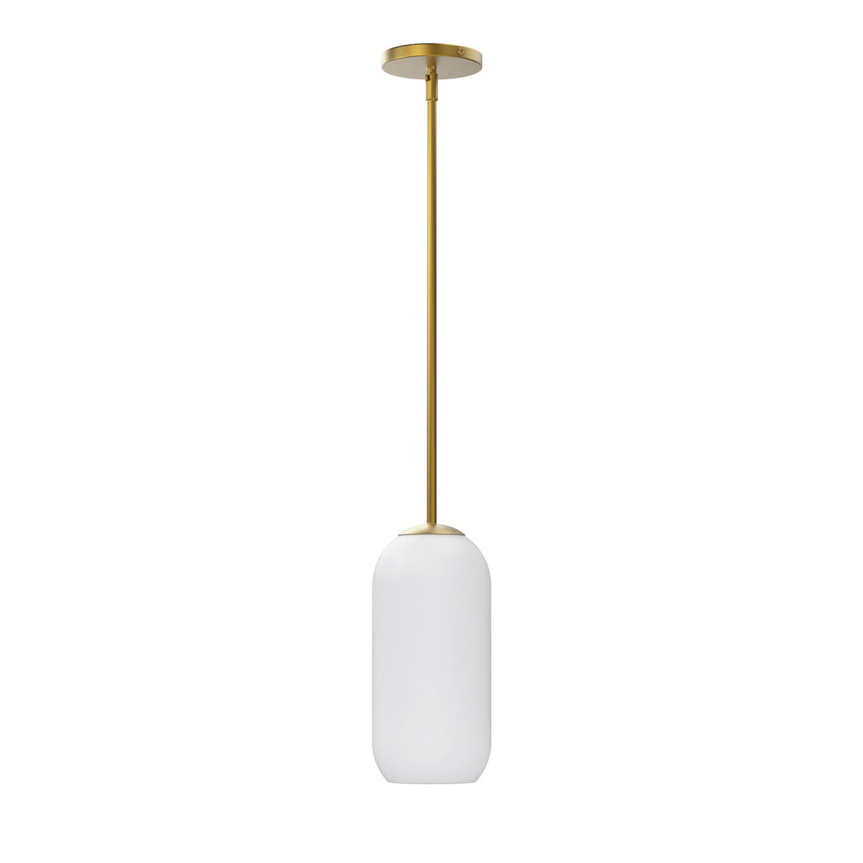 Liv 11" Opal Capsule Pendant, Satin Brass