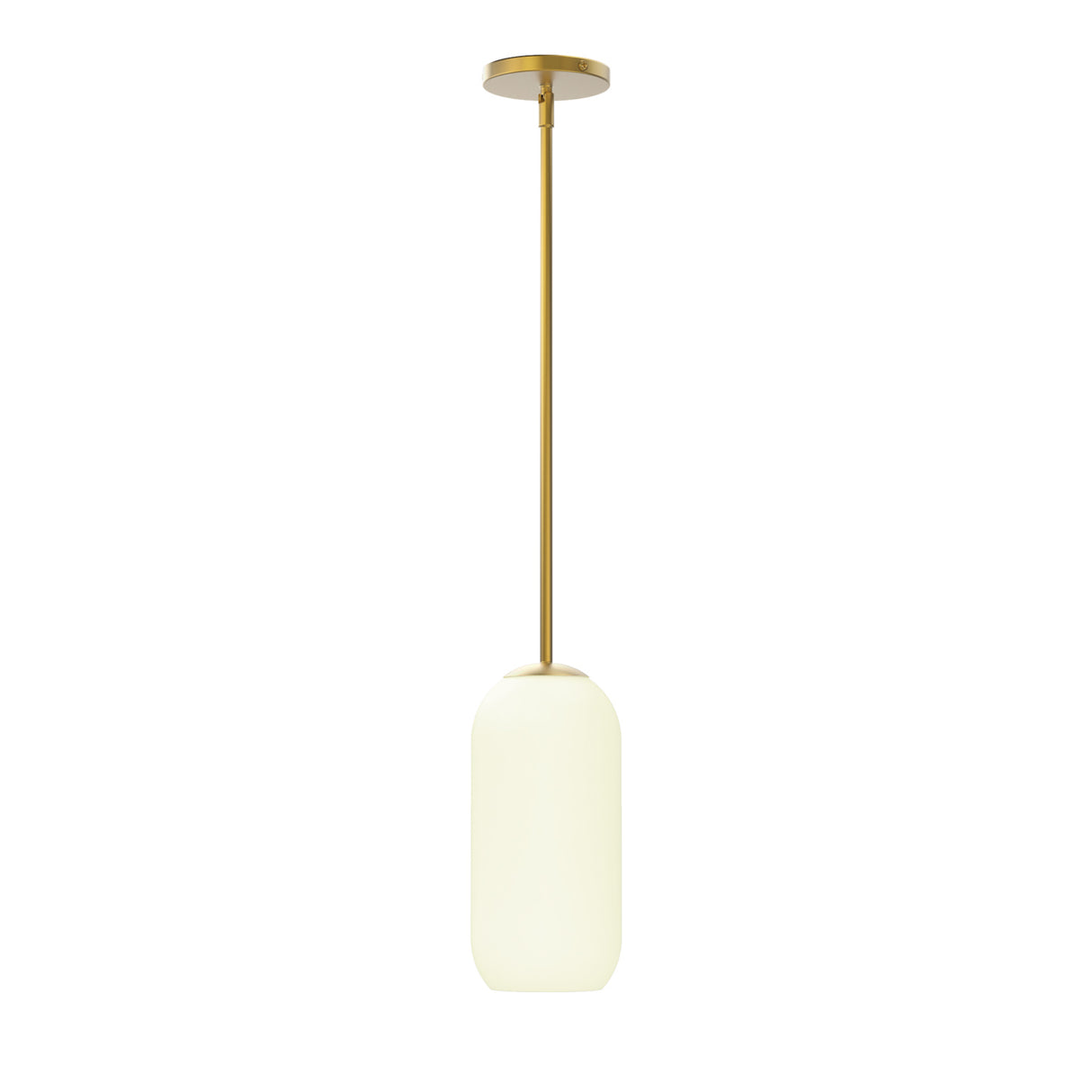Liv 11" Opal Capsule Pendant, Satin Brass