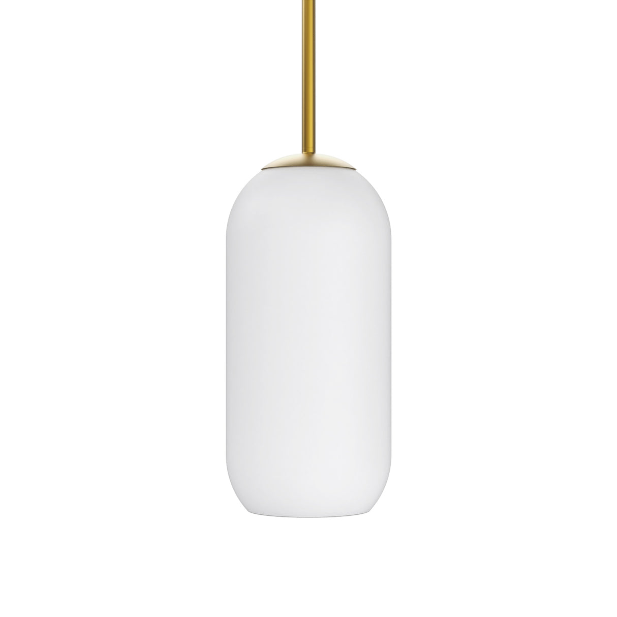 Liv 11" Opal Capsule Pendant, Satin Brass