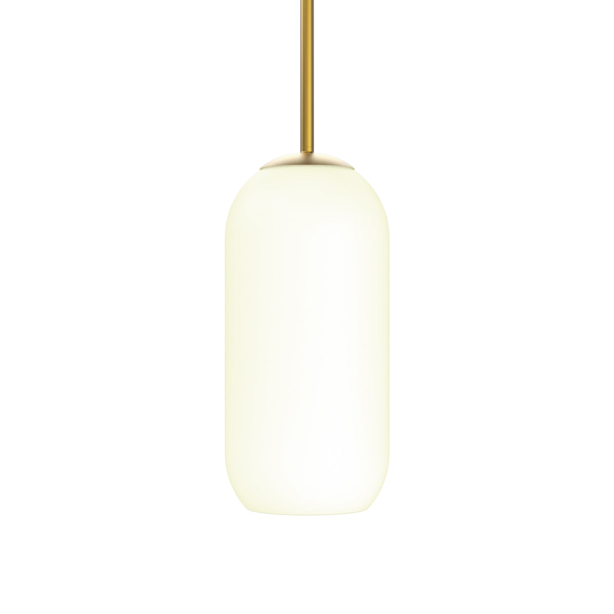 Liv 11" Opal Capsule Pendant, Satin Brass