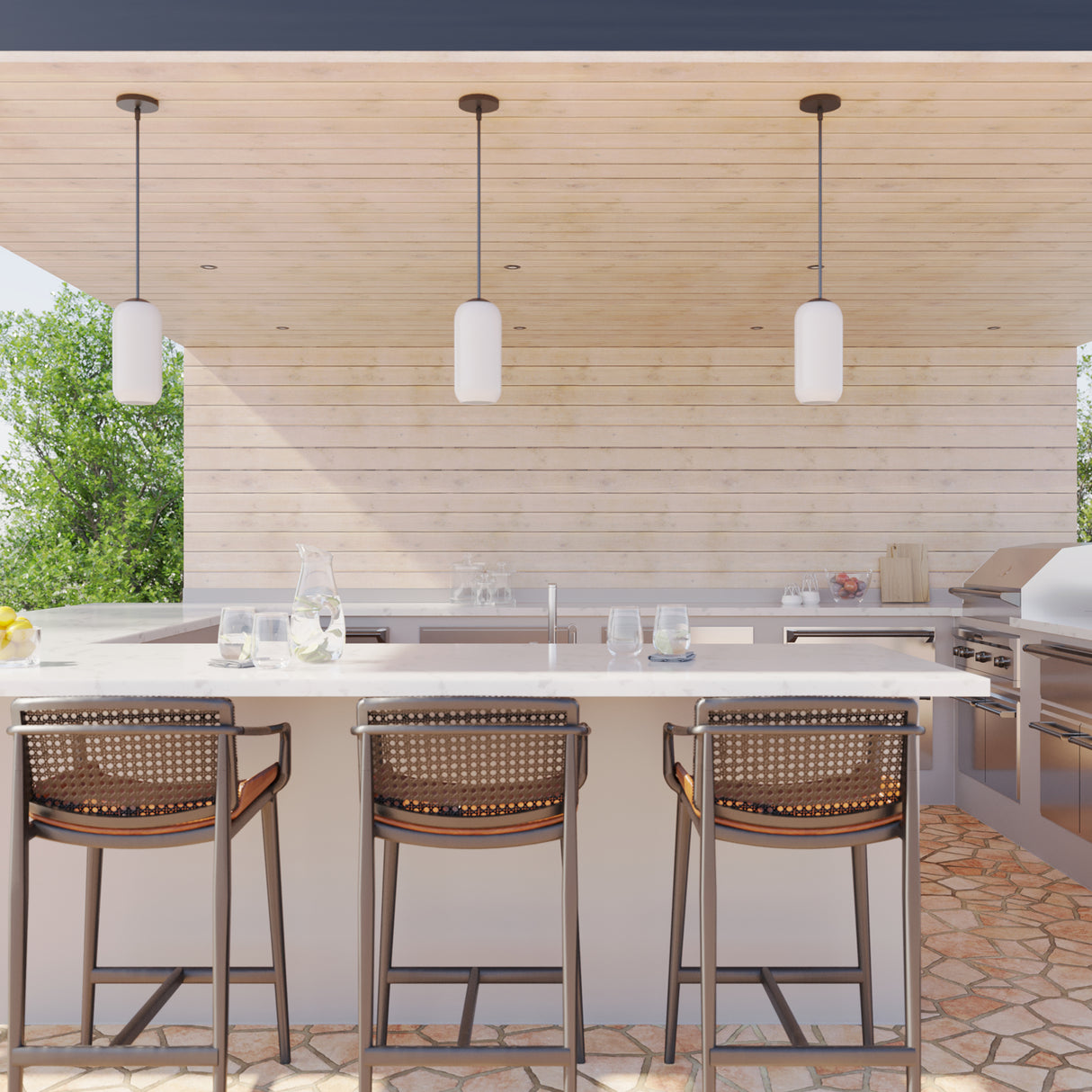 Open Box Liv 11" Opal Capsule Pendant, Matte Black