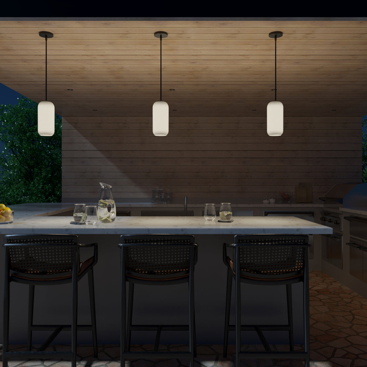 Open Box Liv 11" Opal Capsule Pendant, Matte Black