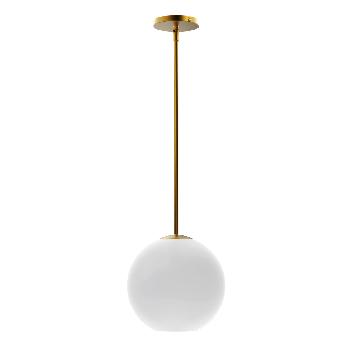 Aria 10" Opal Globe Pendant, Satin Brass
