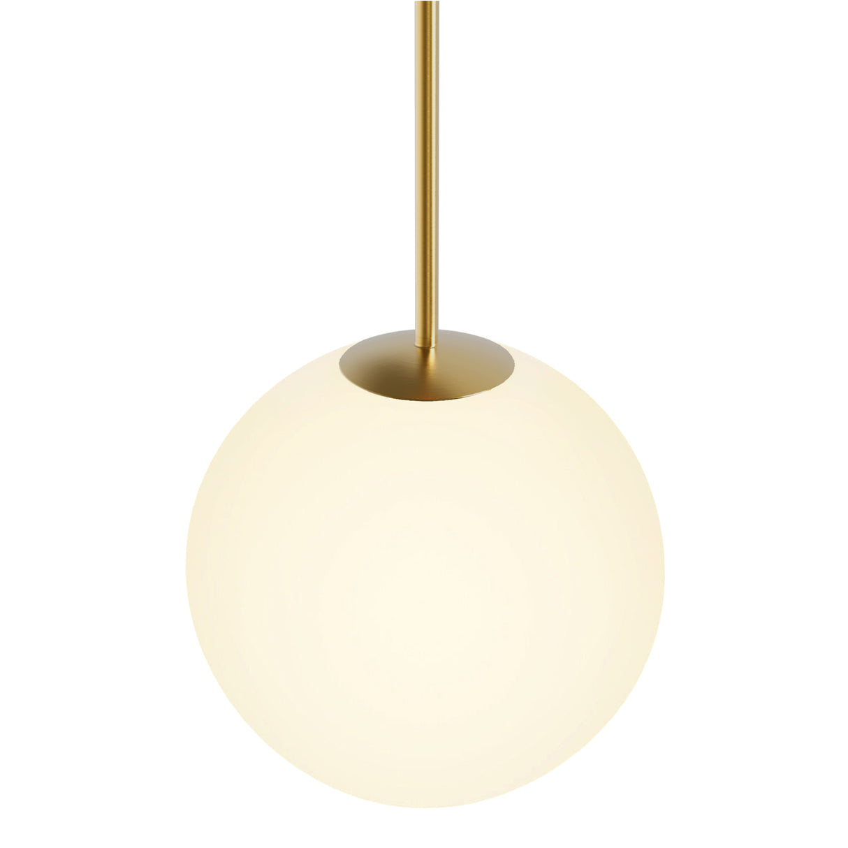 Aria 10" Opal Globe Pendant, Satin Brass
