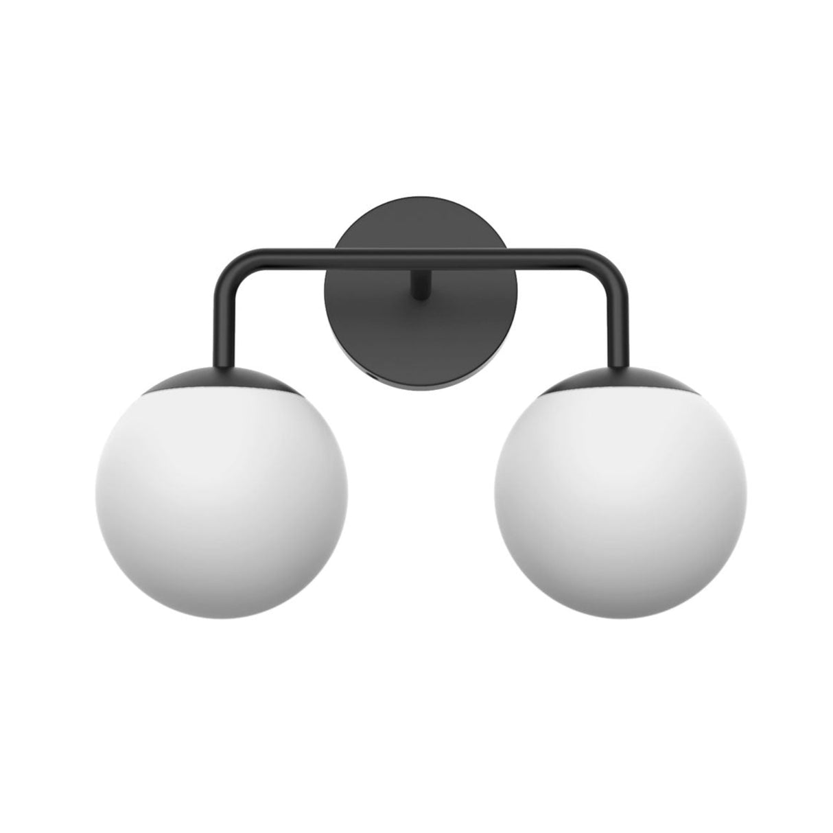 Open Box Castell 2 Globe LED Vanity Light, Matte Black (Bulbs not Included)