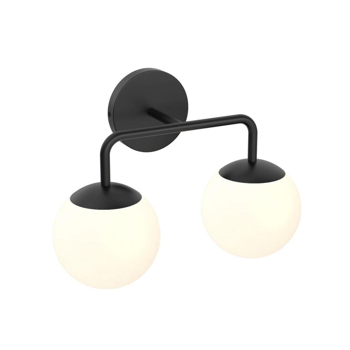 Open Box Castell 2 Globe LED Vanity Light, Matte Black (Bulbs not Included)
